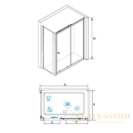 душевой уголок rgw classic 040945109-011 cl-45-1 100x90, профиль хром, стекло прозрачное