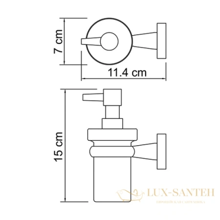 дозатор wasserkraft lippe k-6599 170 мл, хром