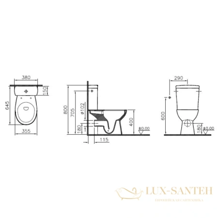 унитаз-компакт безободковый vitra s10 9822b003-7204 с сиденьем микролифт, белый