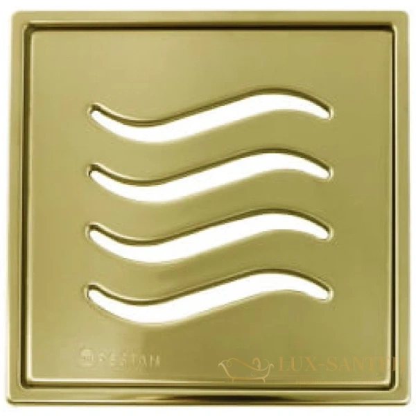 душевой трап bettoserb confluo standard tide mask gold vertical 13000163 144x144/50 мм, золотой