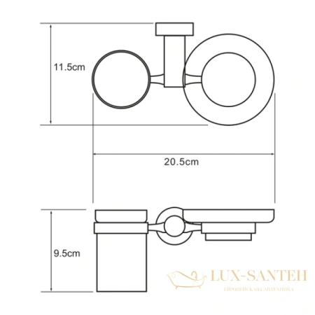 стакан wasserkraft donau k-9426 с мыльницей, хром