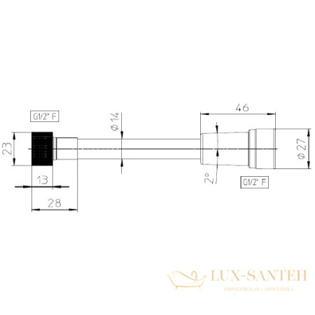 душевой шланг bossini cromolux a00258c.073 1,5 м, черный матовый