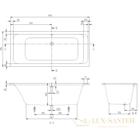 акриловая ванна villeroy & boch architectura uba180ara2v-01 179,5х79,5 см, альпийский белый