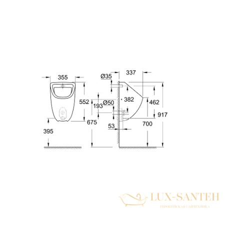 писсуар grohe bau ceramic 39438000, белый