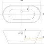 ванна акриловая aquatek хорса 168x76 aq-5776, отдельностоящая