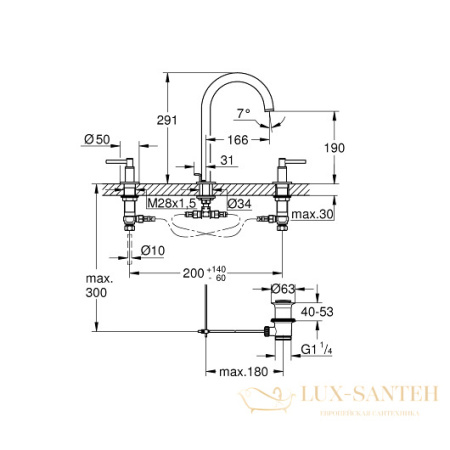 смеситель grohe atrio 20009003 для раковины, хром