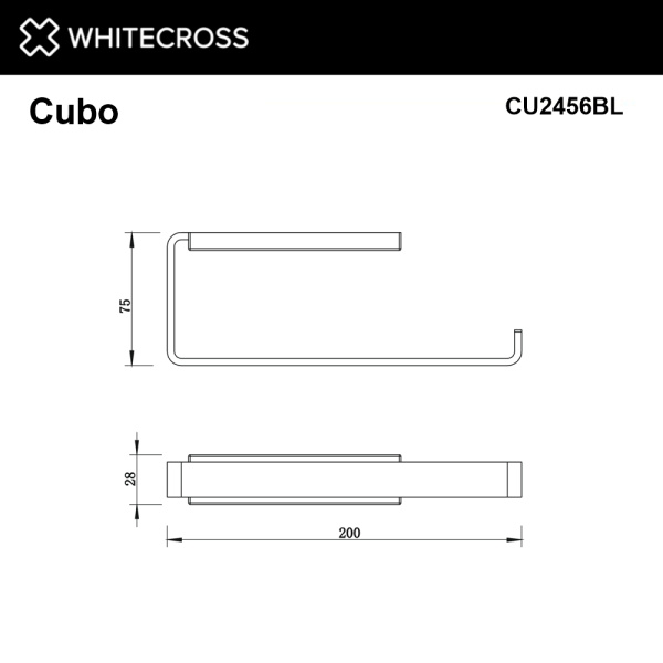 полотенцедержатель whitecross cubo cu2456bl, черный мат