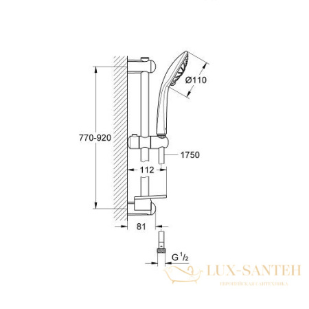 душевой гарнитур grohe euphoria 110 massage 27226001, хром