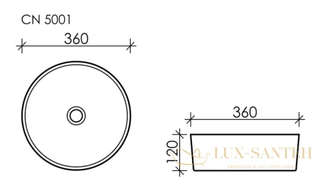 раковина ceramica nova element cn5001 36x36 см, белый