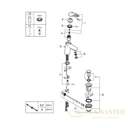 смеситель grohe eurostyle 33558ls3 для раковины, белый