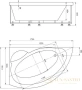акриловая ванна aquatek аякс 2 170х110 ayk170-0000085 левая, без гидромассажа, с фронтальным экраном (вклеенный каркас)