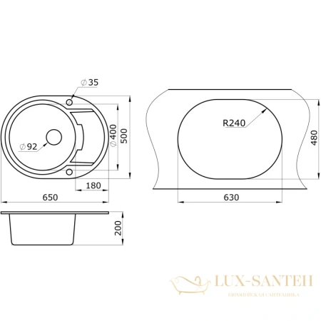 кухонная мойка paulmark oval pm316502-co, кофе