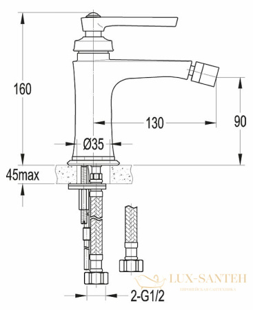 смеситель cezares liberty liberty-f-bs-01-w0 для биде, хром