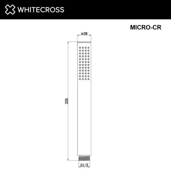 душевая лейка whitecross micro-cr, хром