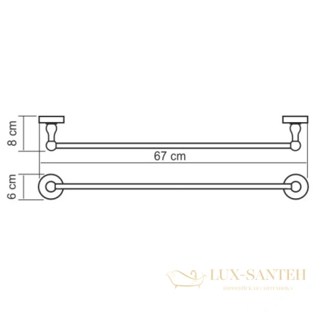 полотенцедержатель wasserkraft nau k-7730 67 см, хром