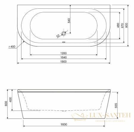 акриловая ванна cezares metauro metauro-wall-180-80-40-w37 180x80 без гидромассажа, белый