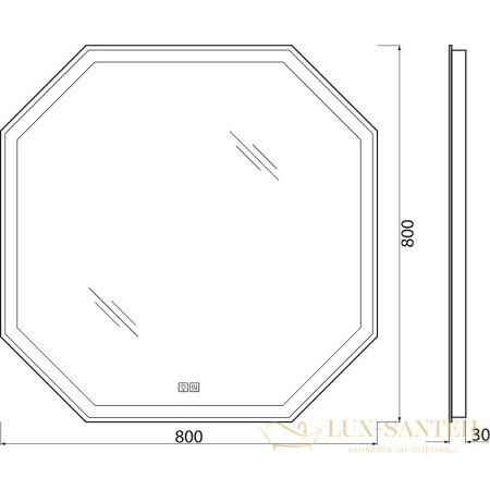 зеркало belbagno spc-ott-800-800-led-tch-warm 80 см с подсветкой, с подогревом, с сенсорным выключателем 