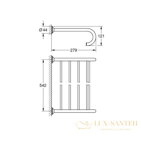 полка для полотенец grohe essentials authentic 40660001, хром