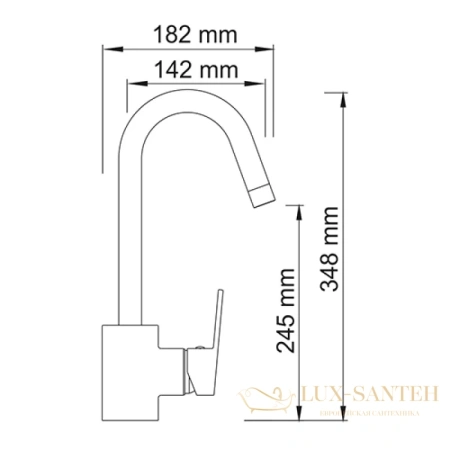 смеситель wasserkraft donau 5347 для кухни, хром