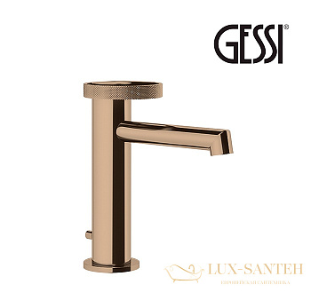 смеситель gessi anello 63301 735 для раковины, warm bronze pvd