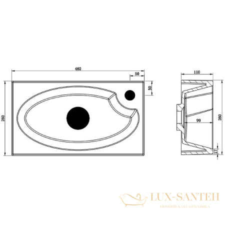 раковина belbagno pietra mini bb-460-pm-lvb 46 см, белый