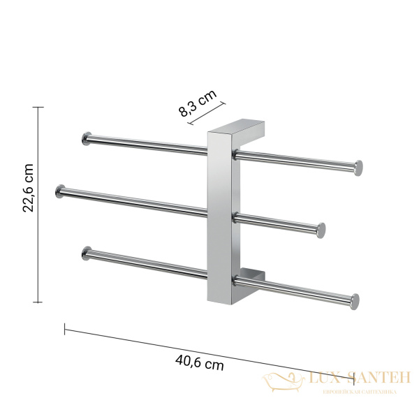 модуль с 3-мя передвижными полотенцедержателями gedy bridge 7630(13) настенный, хром