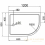 акриловый поддон cezares tray a tray-a-rh-120/90-550-15-w-l для душа 120x90 l, белый