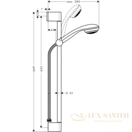 душевой гарнитур hansgrohe crometta 85 27728000 unica crometta хром