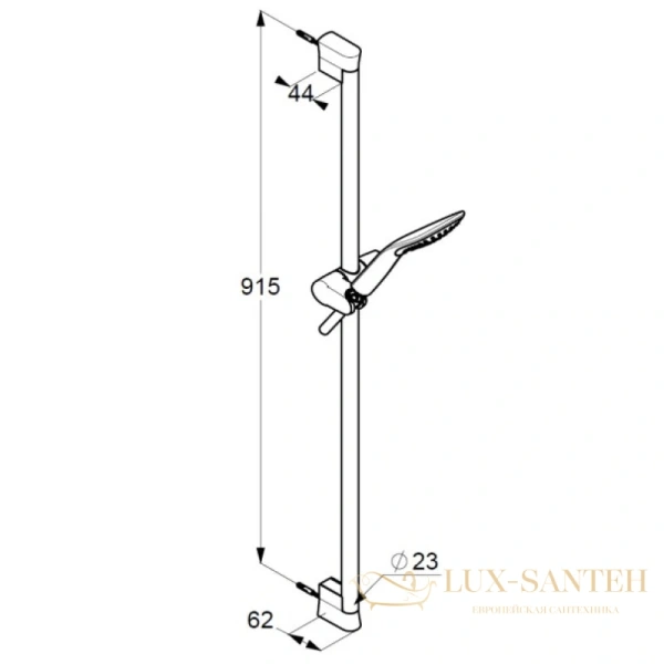 душевой гарнитур kludi fizz 1s 6764087-00, хром/черный матовый