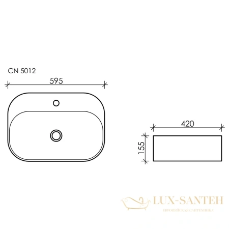 раковина ceramica nova element cn5012 59,5x42 см, белый