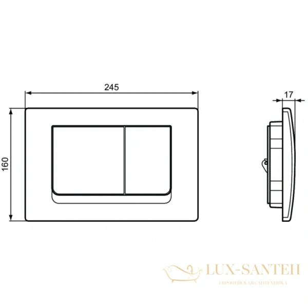 смывная клавиша ideal standard solea m1 r0108aa, глянцевый хром