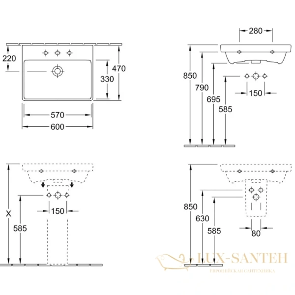 раковина villeroy & boch avento 415860r1 60x47 см, альпийский белый