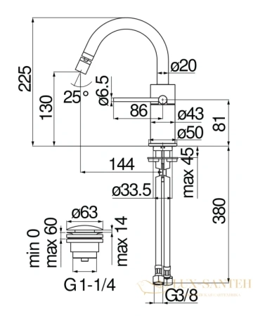 смеситель для биде nobili velis, ve125139/2cr с донным клапаном, chrome, цвет хром