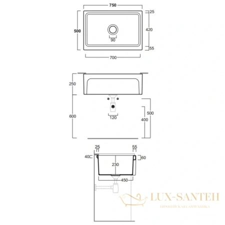 раковина simas lavabi d'arredo q500bi 75x50 см, белый