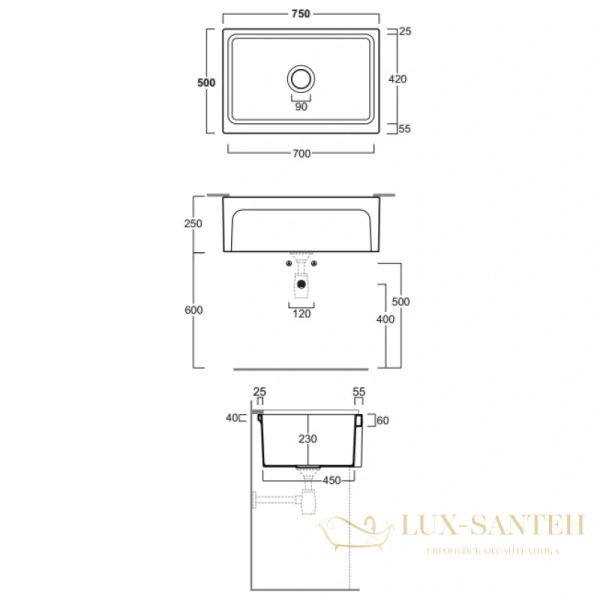 раковина simas lavabi d'arredo q500bi 75x50 см, белый