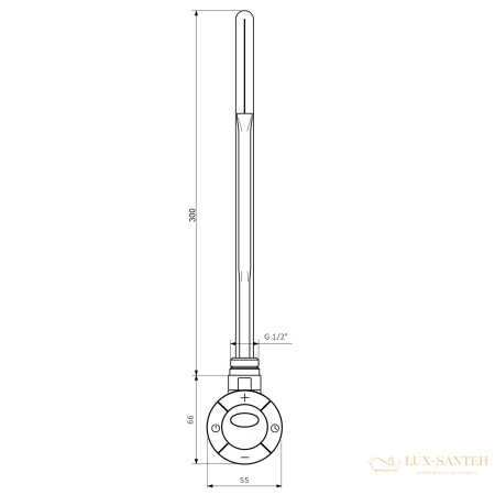 электрический тэн lux-03m-300 с дисплеем и таймером 300w белый