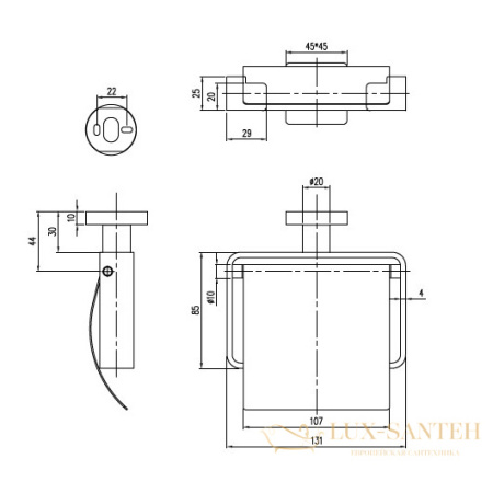 бумагодержатель с крышкой villeroy & boch elements-striking tva152013000k5, черный матовый