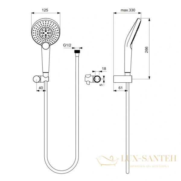 душевой набор ideal standard idealrain evo jet round xl3 b1765aa, хром