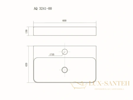 раковина накладная aquatek  aq3241-00 60х42 см белая