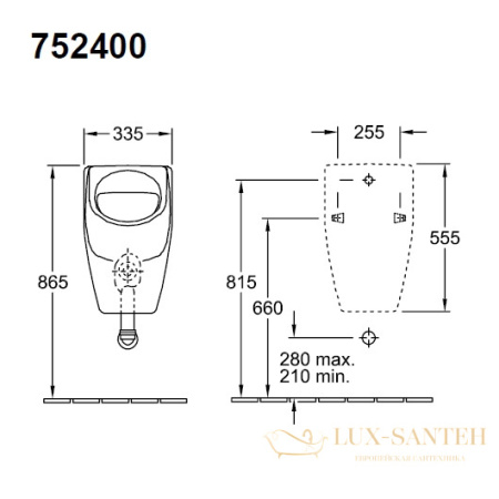 писсуар villeroy & boch o.novo 75240001, белый