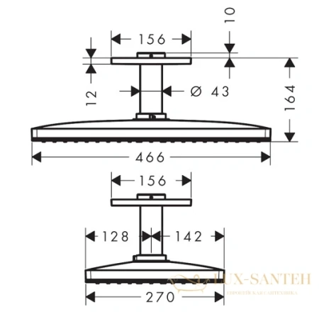 верхний душ hansgrohe rainmaker select 460 1jet 24002600, черный хром