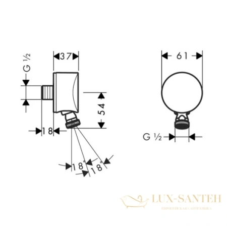 шланговое подсоединение hansgrohe fixfit s 27506000 хром