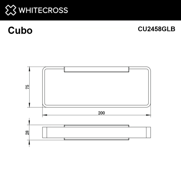 полотенцедержатель whitecross cubo cu2458glb, брашированное золото