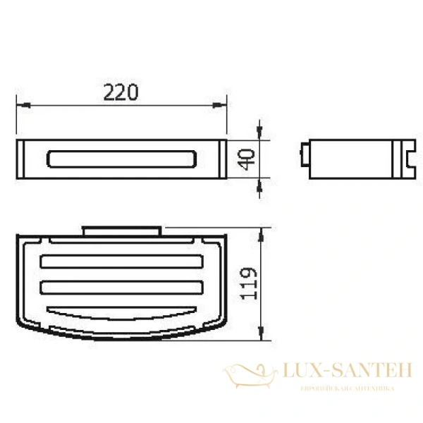 полка langberger vico 75160 22 см, хром