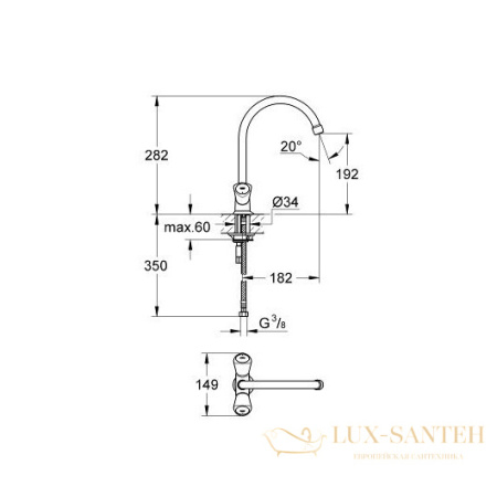 смеситель grohe costa s 31819001 для мойки, хром