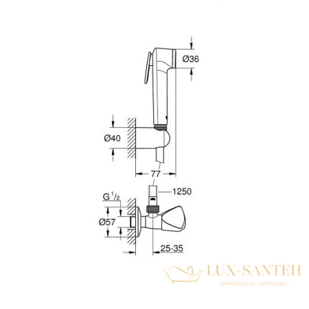 гигиенический набор grohe tempesta-f trigger spray 30 27514001, хром