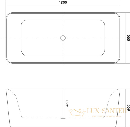 акриловая ванна aquatek квадро 180x80 см aq-k27880, отдельностоящая