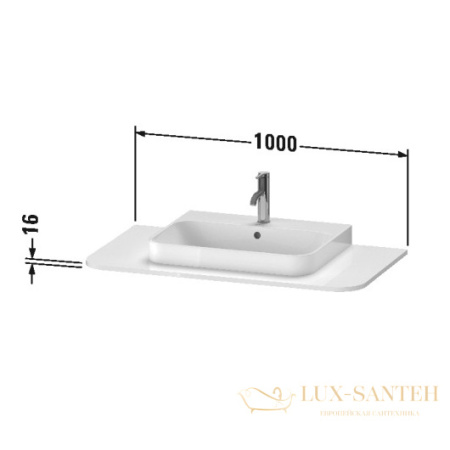 столешница для тумбы duravit happy d.2 plus hp031e08080 1000×550 мм, графит