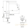 смеситель для раковины gattoni circle two 9144/91c0, с донным клапаном, хром