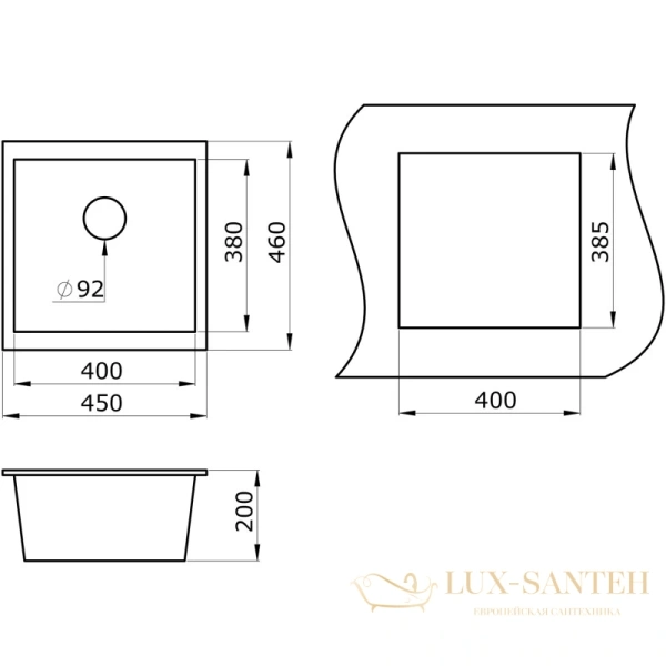 кухонная мойка paulmark brilon pm104546-ch, шампань